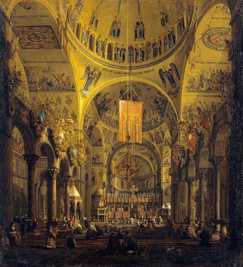 Venecia: el interior de San Marcos durante el día - Canaletto