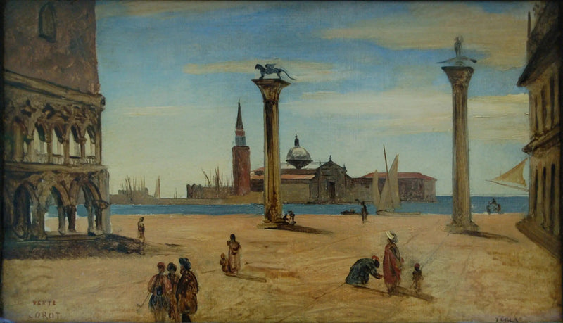 Venecia, la piazzetta - Jean-Baptiste Camille Corot