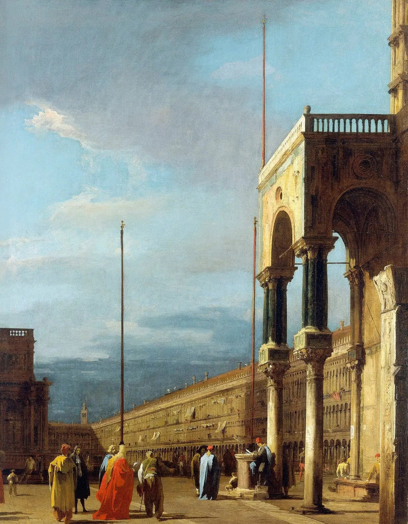 Venecia: la plaza de San Marcos desde un rincón de la basílica - Canaletto