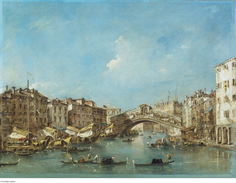 Venecia: el Gran Canal con la Riva del Vin y el puente del Rialto - Francesco Guardi