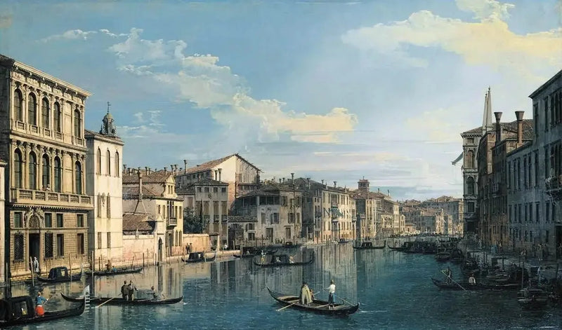 Venecia: El Gran Canal desde el palacio Flangini hacia la iglesia San Marcuola - Canaletto