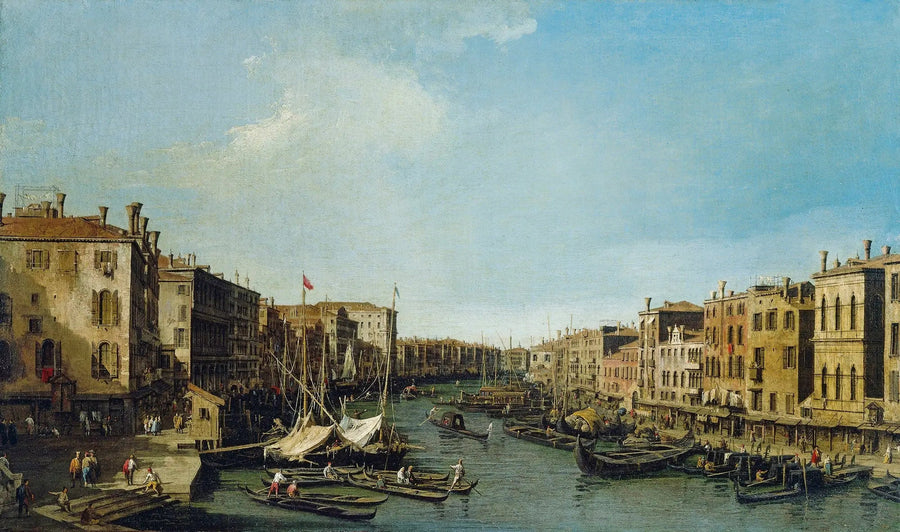 Venecia: el Gran Canal del Rialto hacia el palacio Foscari - Canaletto