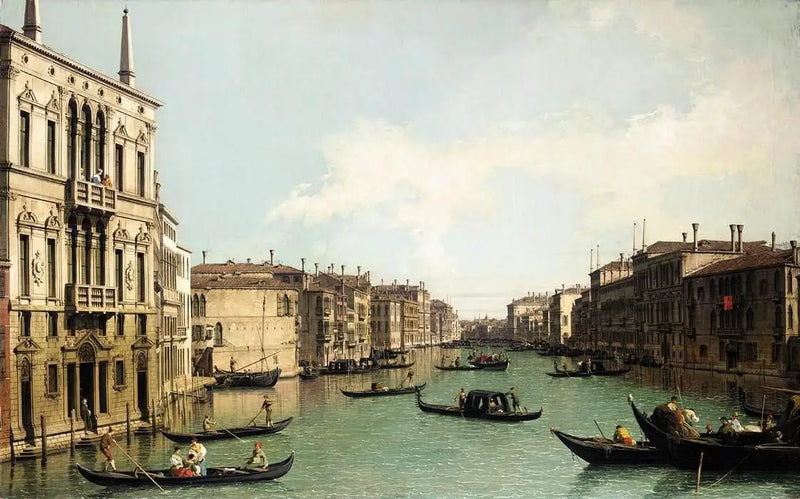 Venecia: El Gran Canal, hacia el noreste desde el palacio Balbi hacia el puente de Rialto - Canaletto