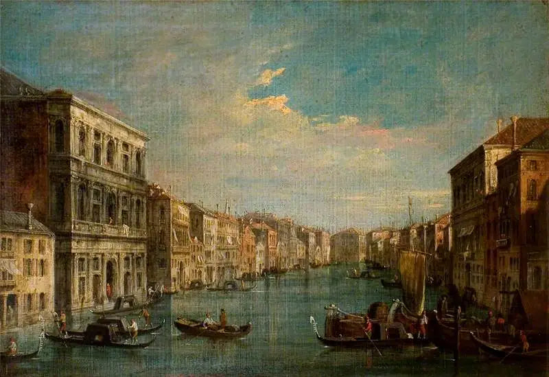 Venecia: El Gran Canal visto desde el suroeste desde el Palazzo Grimani - Canaletto