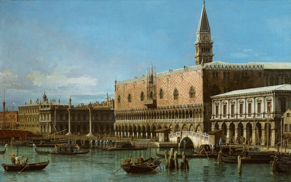Venise : le Môle avec les prisons et le palais du Doge - Canaletto image 1 reproduction artisanale de tableau