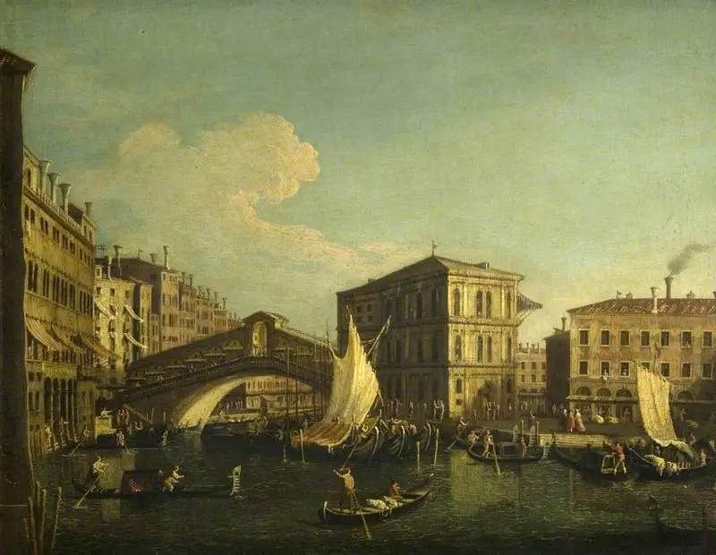Venecia: el puente de Rialto visto desde el norte - Canaletto