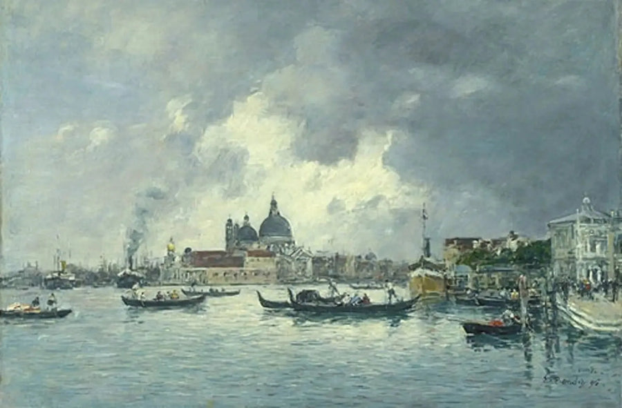 Venecia, por la tarde. El muelle de los Esclavones y la Salute - Eugène Boudin