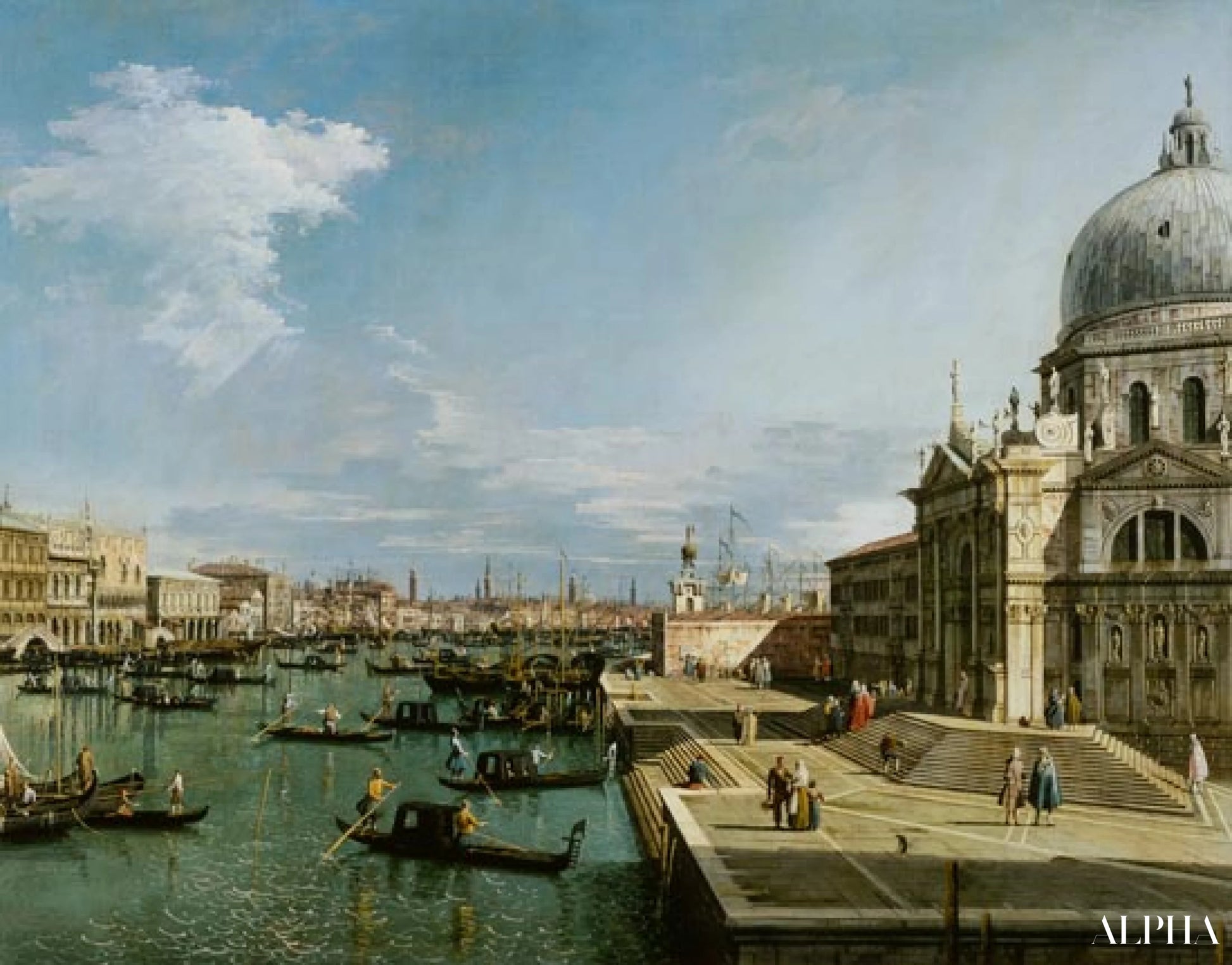 Reproduction du tableau « Venise, Santa Maria della Salute - Giovanni Antonio Canal » par Alpha Reproduction en peinture à l’huile