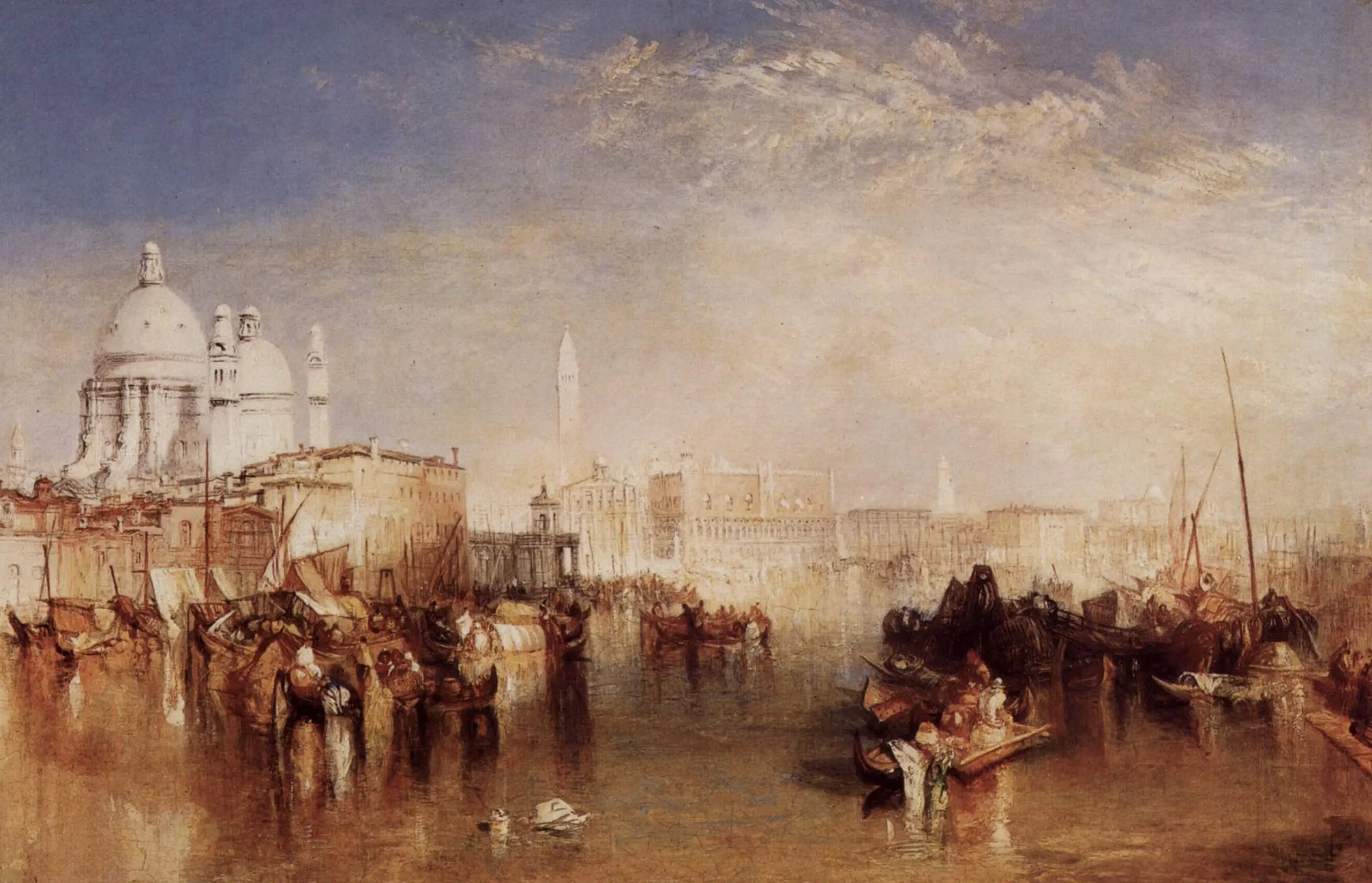 Venise, vue du canal de la Giudecca - J. M. W. Turner image 1 copie peinte à la main à l’huile