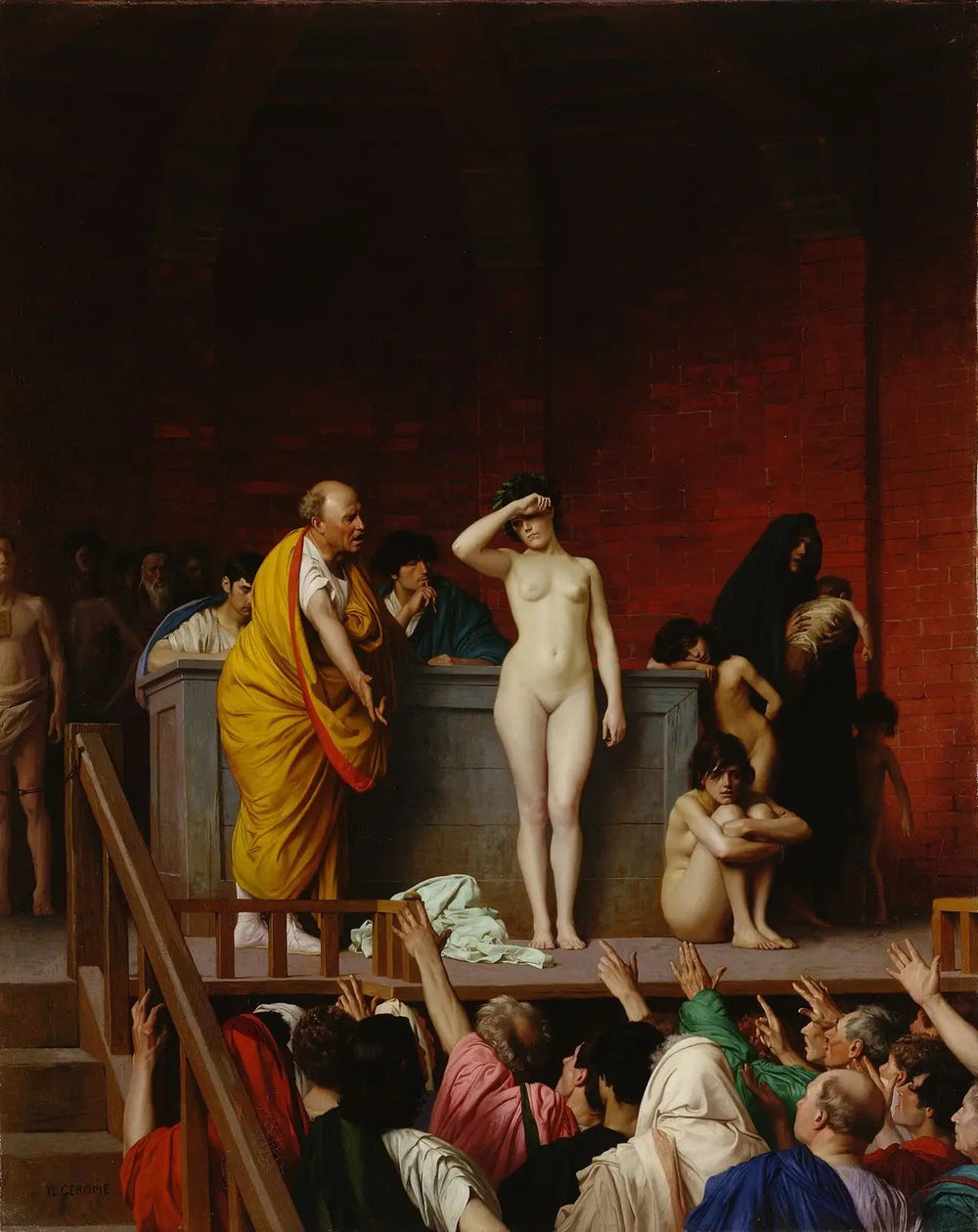 Vente d'esclaves à Rome - Jean-Léon Gérôme image 1 reproduction artisanale de tableau