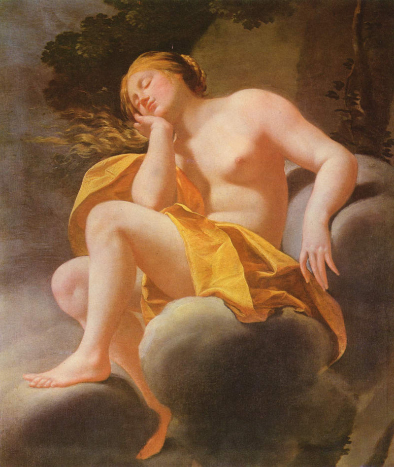 Venus durmiente sobre las nubes - Simon Vouet
