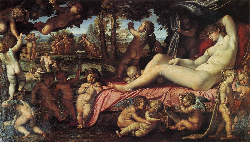 Venus dormida con amorcillos - Annibale Carracci