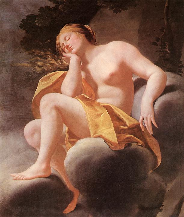 Venus dormida sobre las nubes - Simon Vouet
