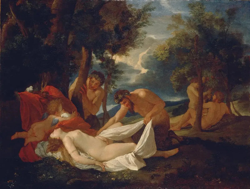 Venus dormida sorprendida por sátiros - Nicolas Poussin