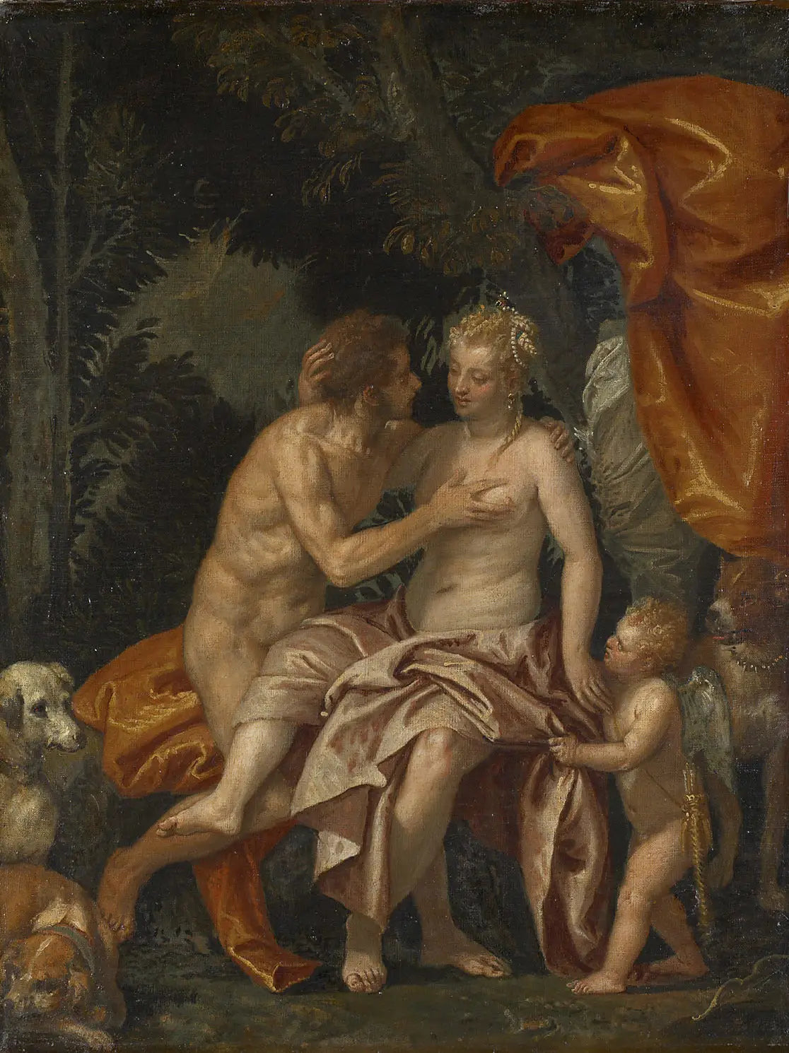 Vénus et Adonis - Paul Véronèse image 1 reproduction artisanale de tableau