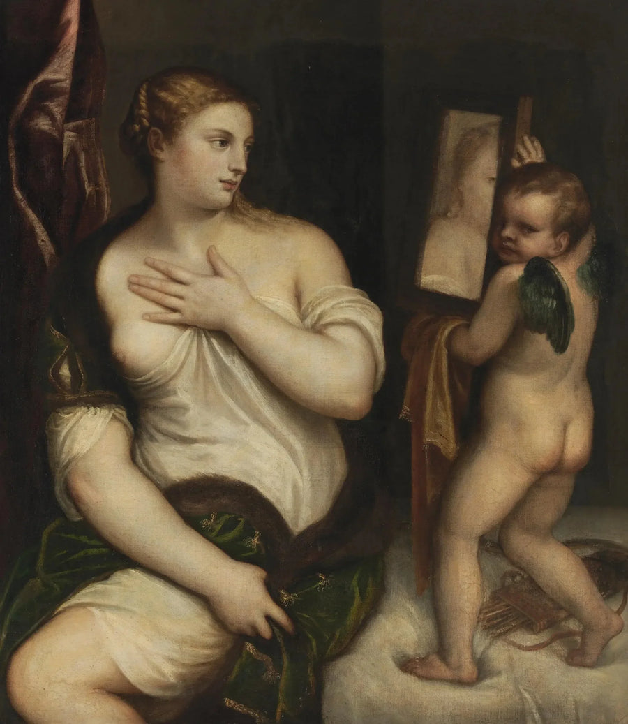 Venus y Cupido con un espejo - Tiziano