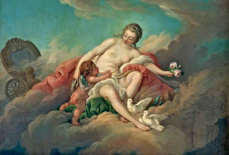 Venus y Cupido en las nubes - François Boucher
