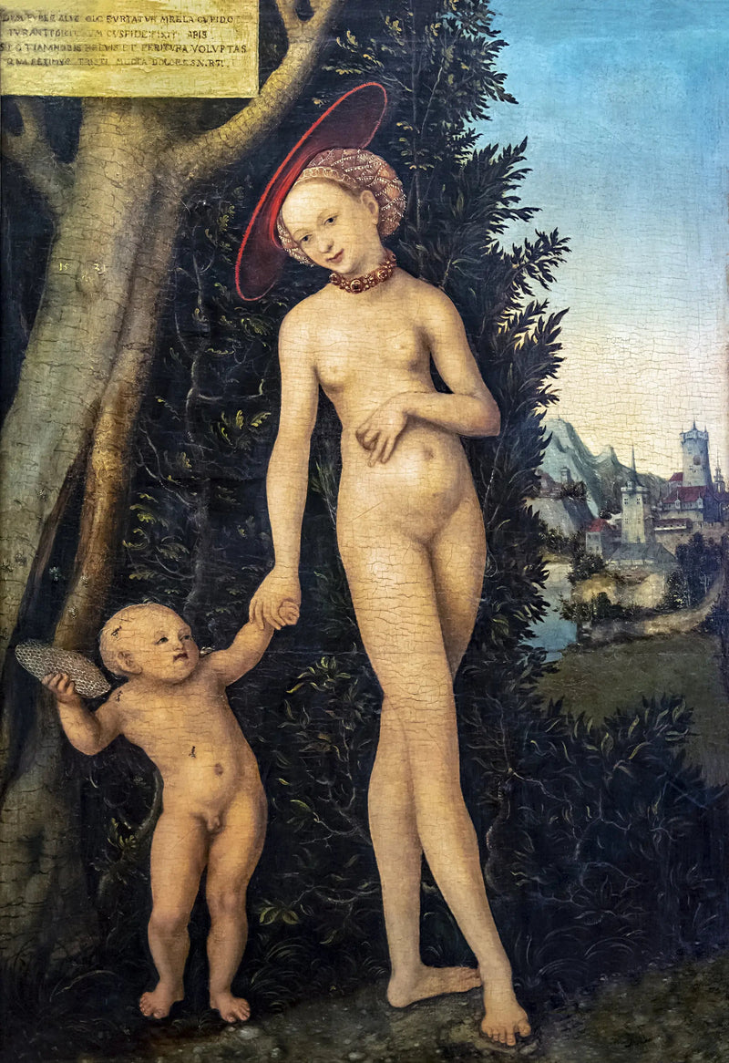 Venus y Cupido volando con miel - Lucas Cranach el Viejo