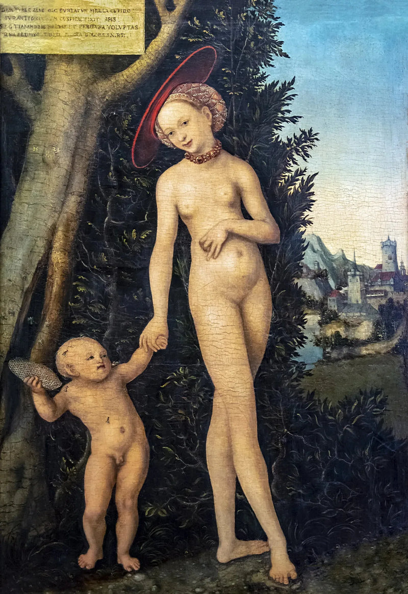 Venus y Cupido volando con miel - Lucas Cranach el Viejo