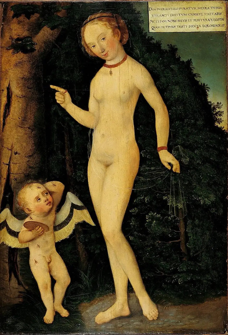 Venus y el Amor ladrón de miel - Lucas Cranach el Viejo