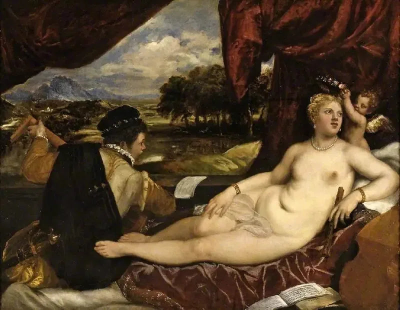 Venus y el jugador de laúd - Tiziano