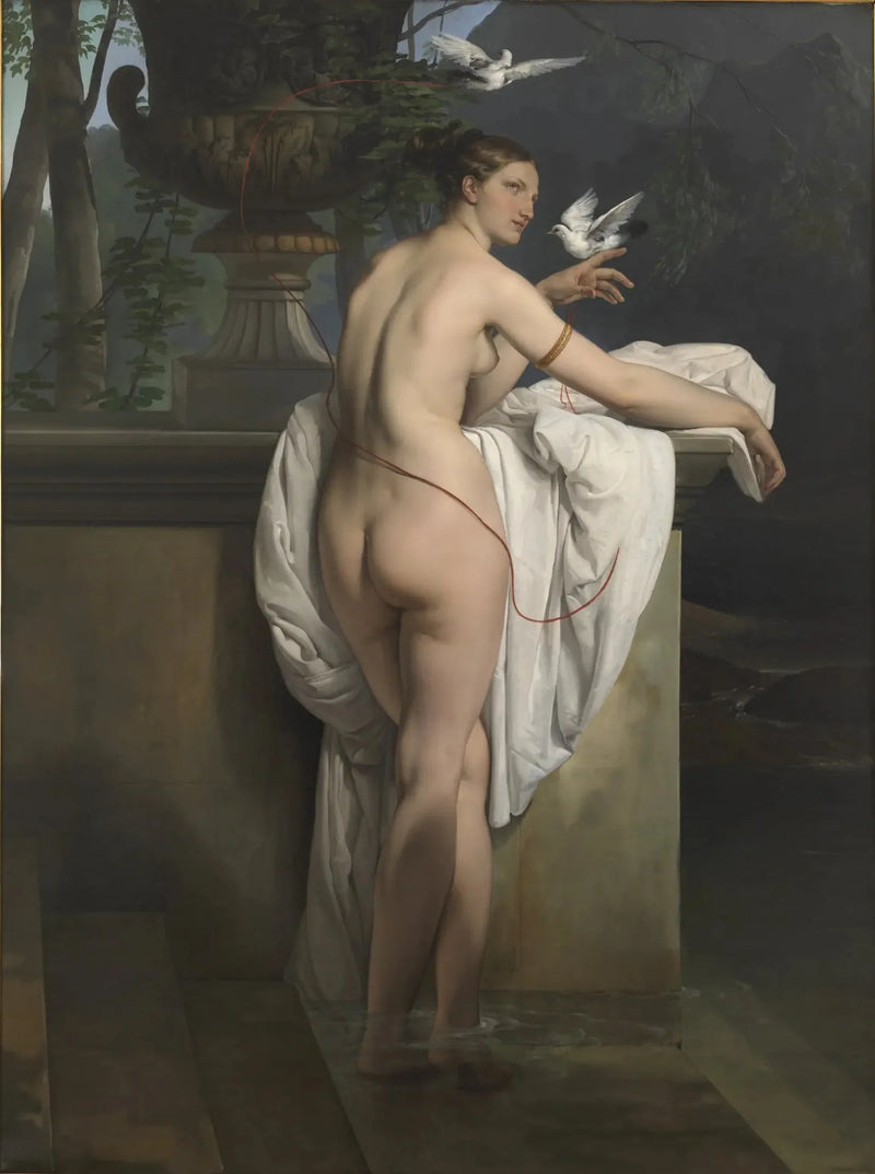 Venus jugando con dos palomas - Francesco Hayez
