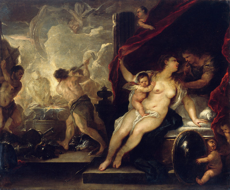 Venus, Marte y la forja de Vulcano - Luca Giordano
