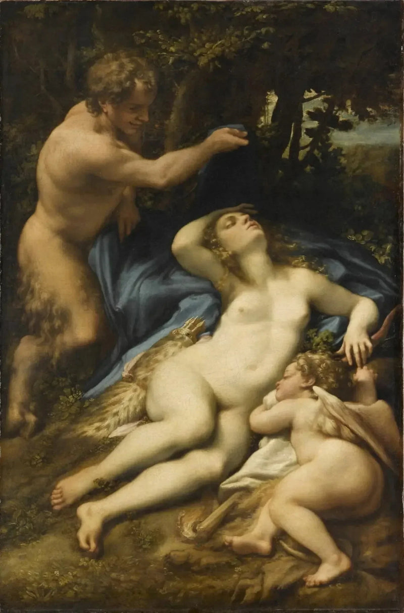 Venus, sátiro y Cupido - Antonio da Correggio