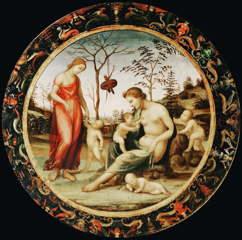 Venus terrestre con Eros y Venus celestial con Antéros y otros dos cupidos - Il Sodoma (Giovanni Antonio Bazzi)