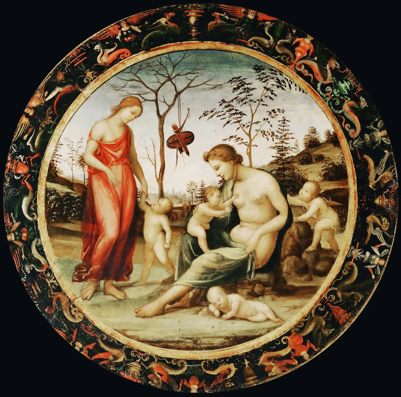 Venus terrestre con Eros y Venus celestial con Antéros y otros dos cupidos - Il Sodoma (Giovanni Antonio Bazzi)