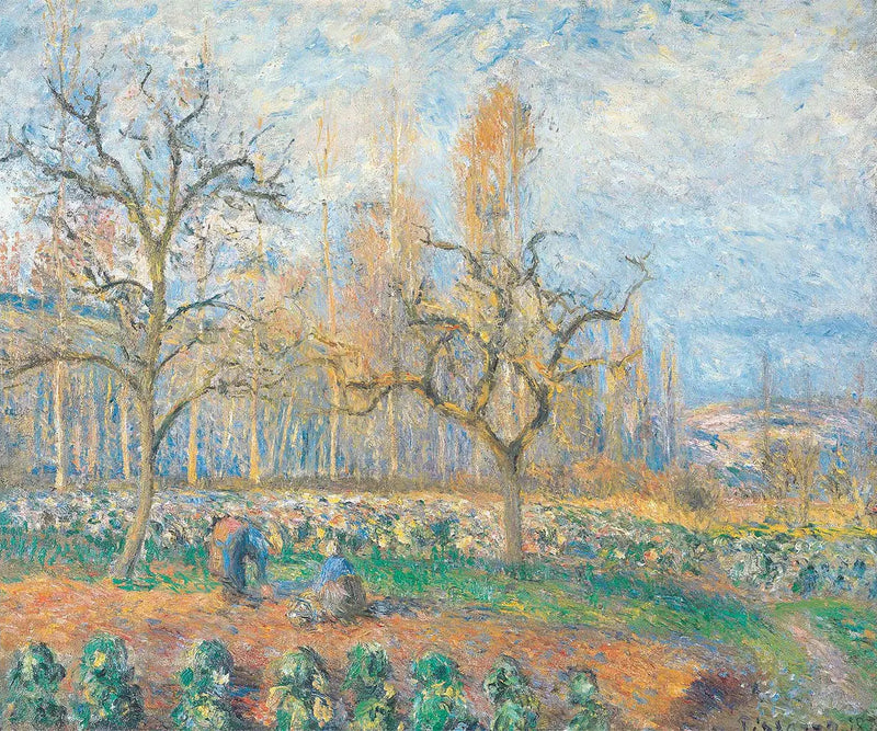 Huerto en Pontoise, atardecer - Camille Pissarro