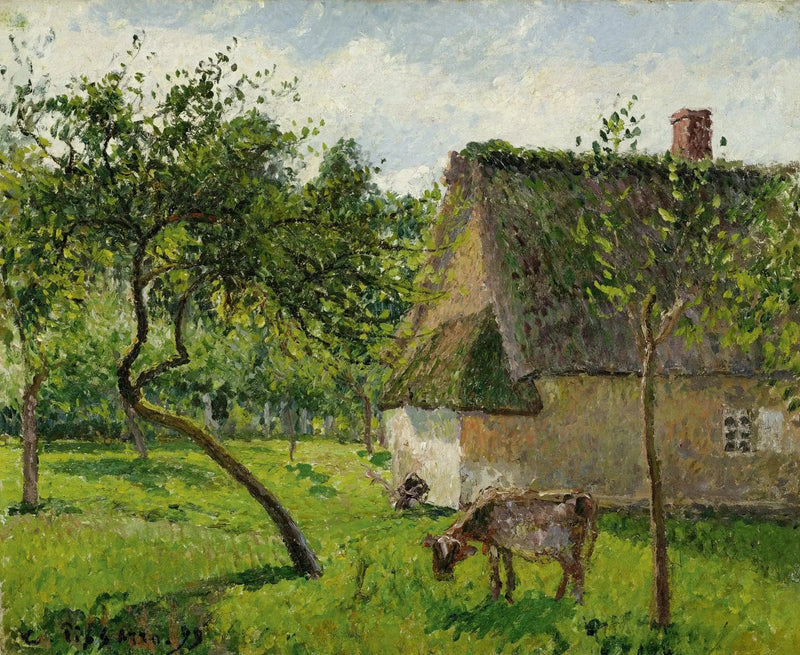 Huerto en Varengeville con vaca (Un cierre en Varengeville) - Camille Pissarro