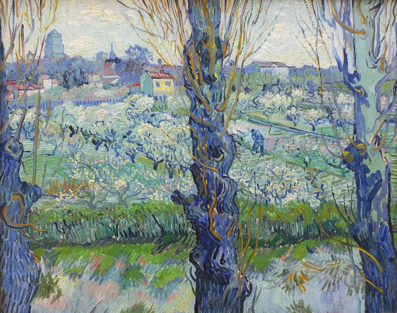 Huerto en flor con vista de Arles - Vincent van Gogh