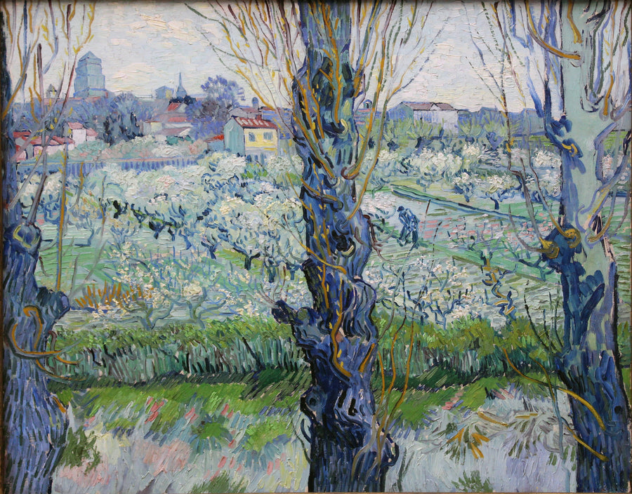 Huerto en flor con vista de Arles - Vincent van Gogh