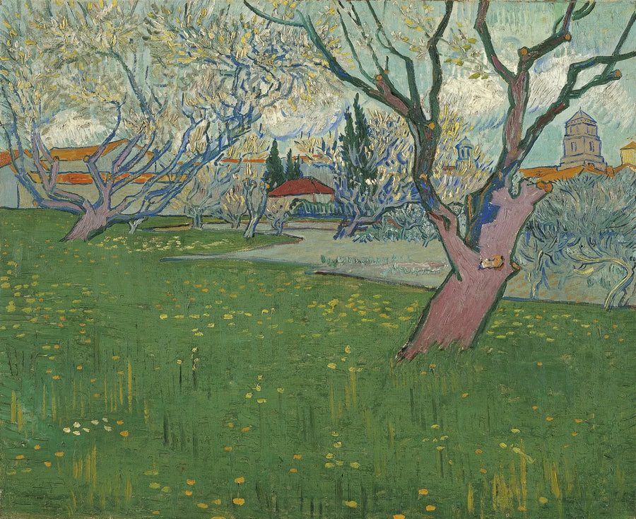 Huertos en flor, vista de Arles - Vincent van Gogh