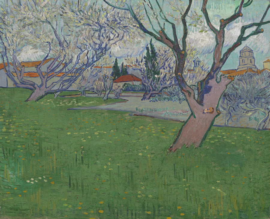 Huertos en flor, vista de Arles - Vincent van Gogh