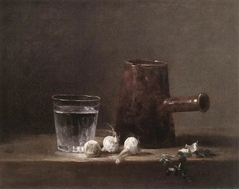 Vaso de agua y cafetera - Jean Simeón Chardin