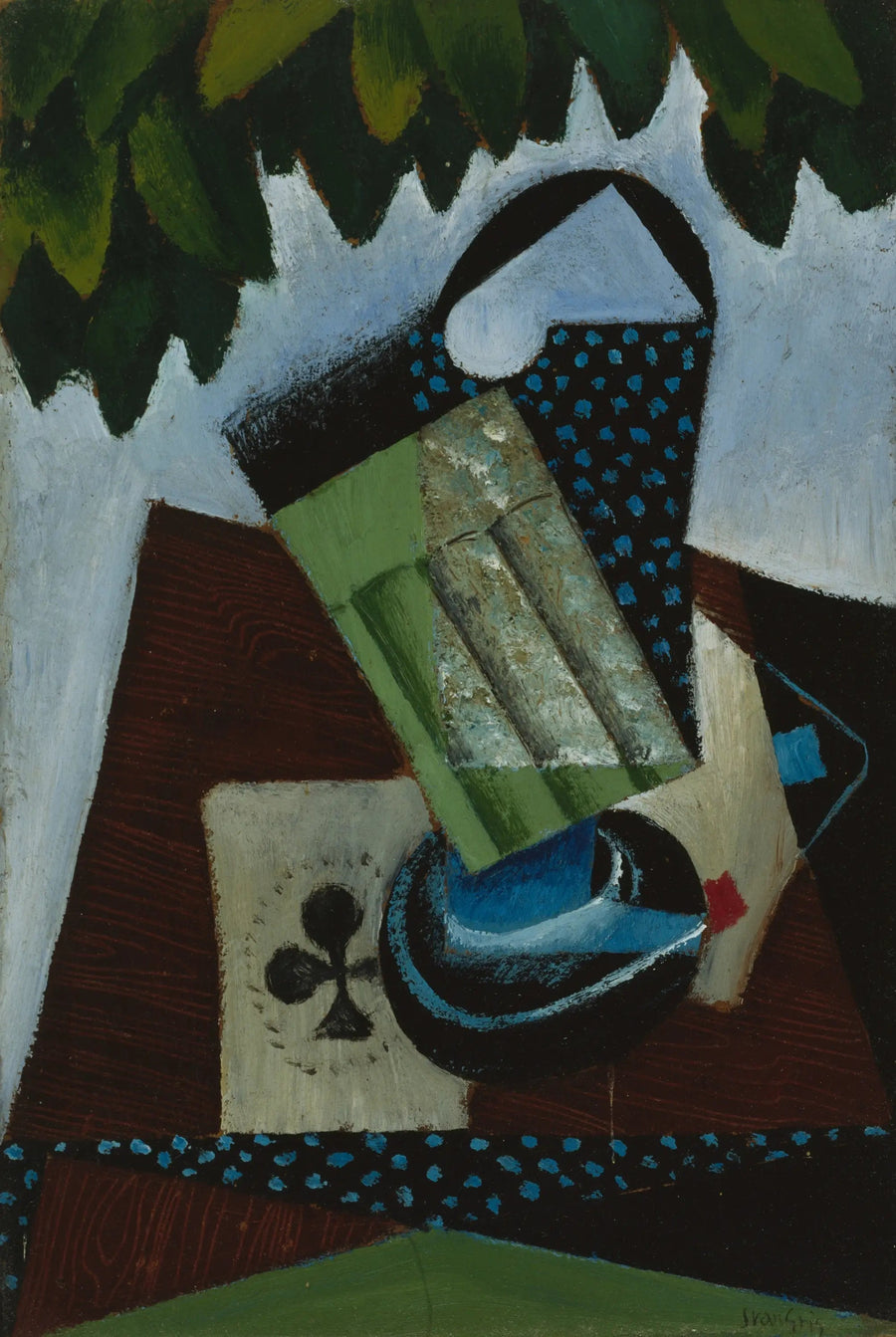 Vidrio y cartas para jugar - Juan Gris