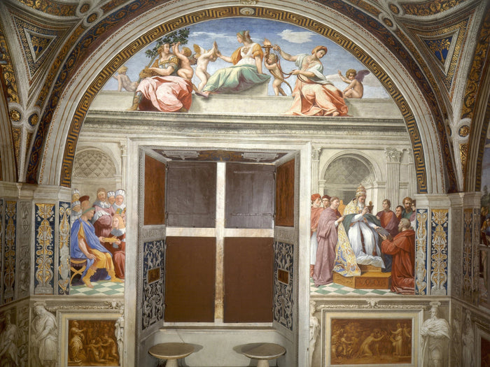 Las virtudes cardinales y teológicas y la ley, 1511 - Raphaël y taller