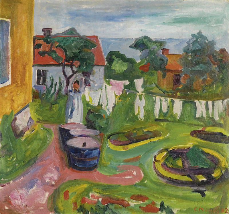 Ropa en un hilo en Åsgårdstrand - Edvard Munch