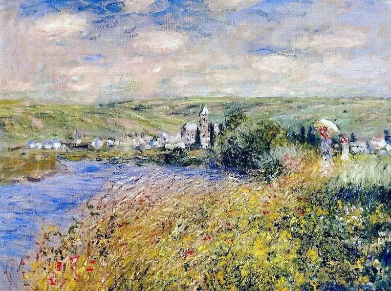 Vétheuil visto desde la calle Saint-Martin W596 - Claude Monet