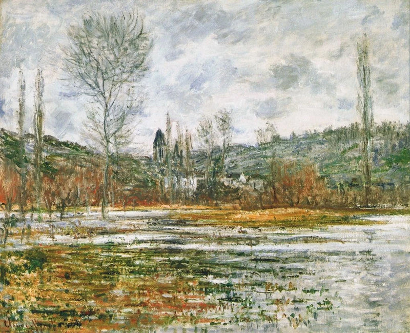 Vétheuil, pradera inundada W639 - Claude Monet
