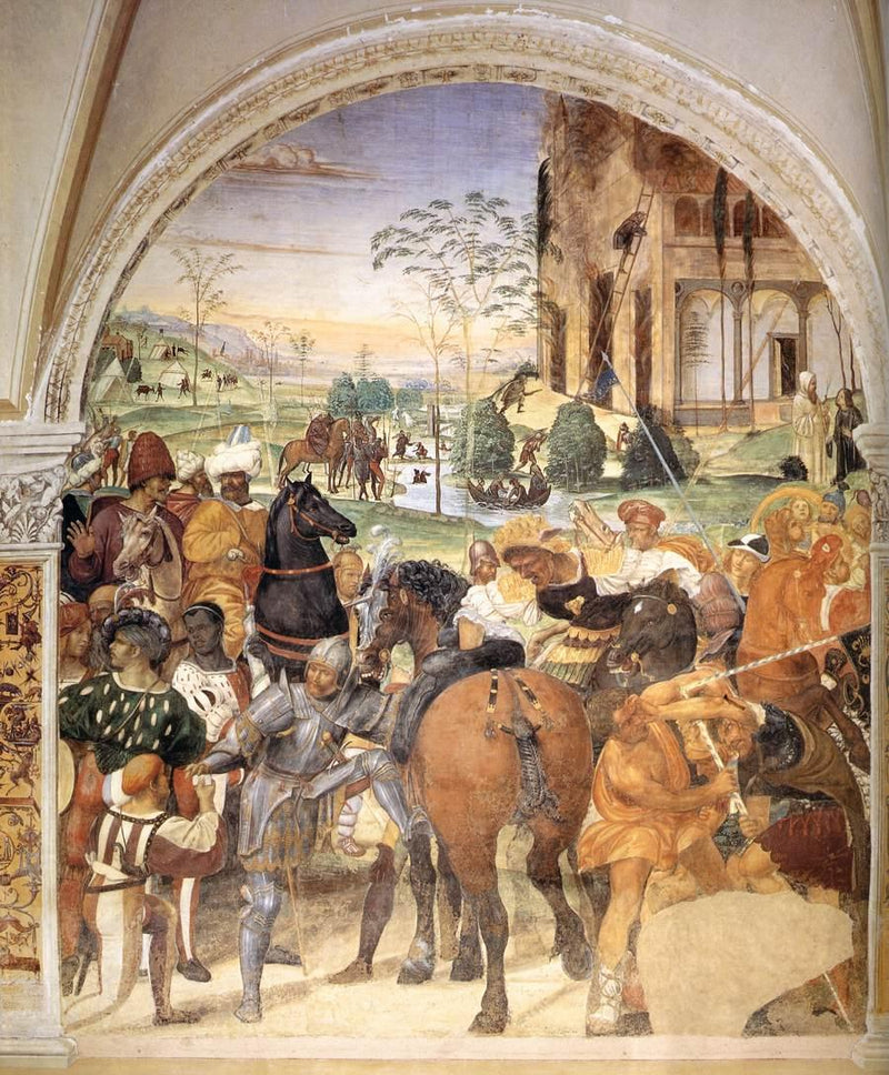 Vida de San Benito, escena 30: Benito predice la destrucción de Montecassino - Il Sodoma (Giovanni Antonio Bazzi)