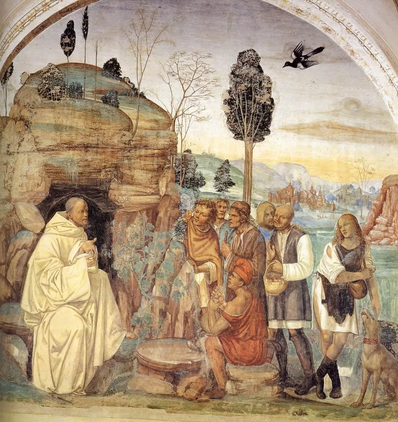 Vida de San Benito, escena 7: Benito instruye a los campesinos - Il Sodoma (Giovanni Antonio Bazzi)