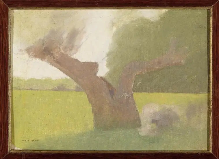 Viejo árbol en una pradera - Odilon Redon