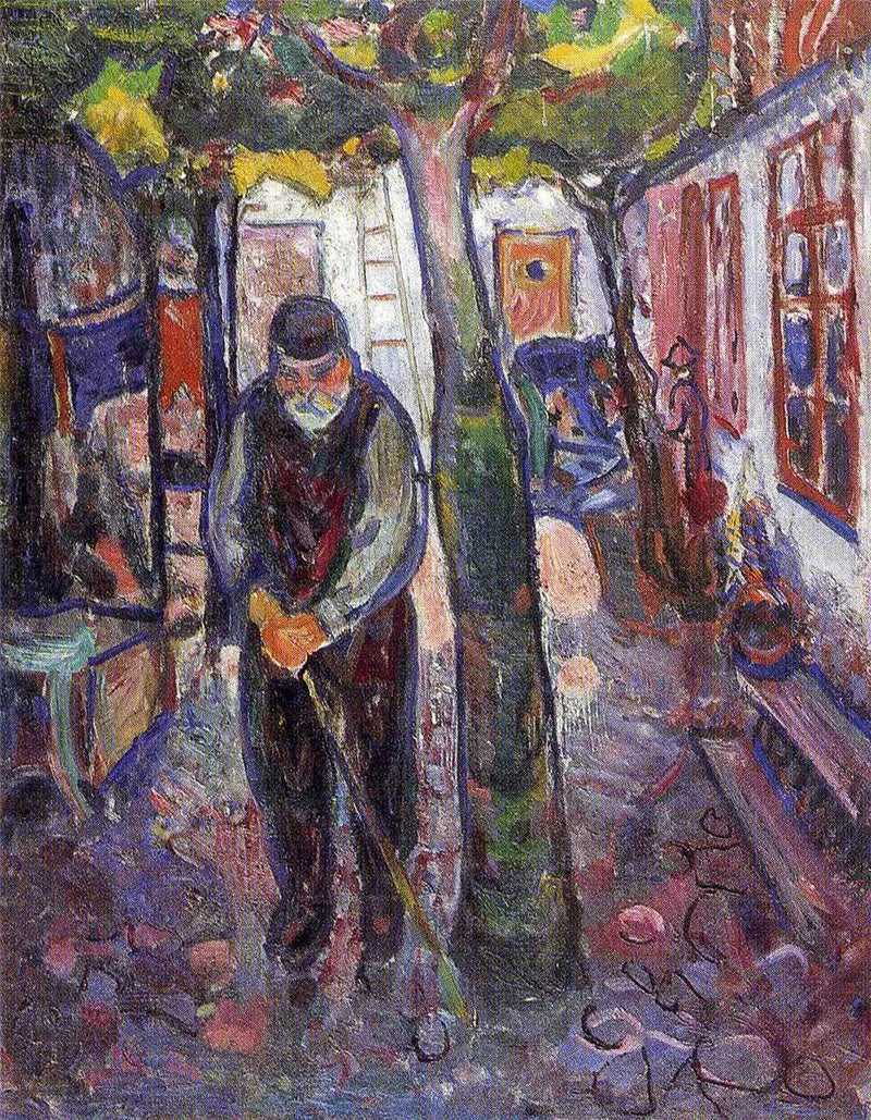 Viejo Hombre en Warnemünde - Edvard Munch