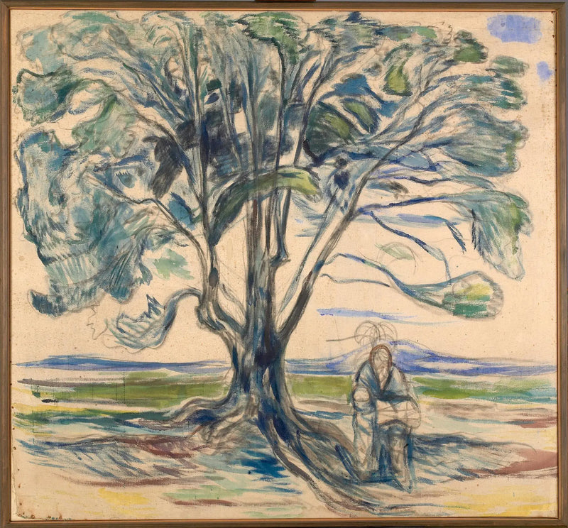 Viejo Hombre sentado bajo un árbol - Edvard Munch