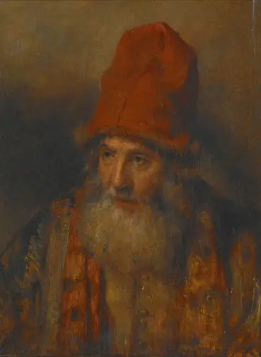 Viejo con un gran sombrero de piel - Rembrandt