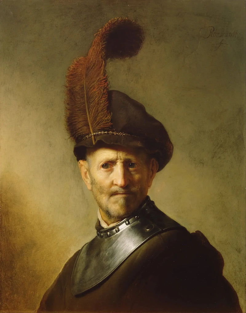 Viejo Hombre en traje militar - Rembrandt