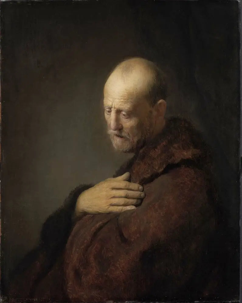 Viejo hombre en oración - Rembrandt
